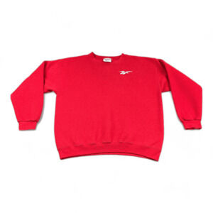 Vintage Reebok Sweater Adult MEDIUM Red Sweatshirt Pullover Chest Logo 80s